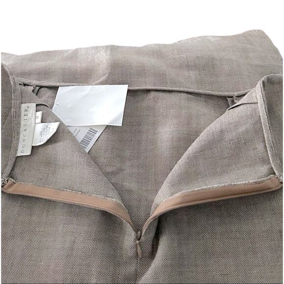 Doncaster Linen-Blend Midi Skirt Women’s 12 Neutral Beige Classic Career NWT - Picture 6 of 6